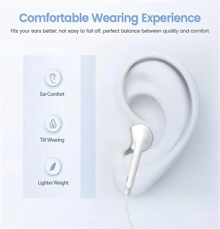 Écouteurs câblés d'origine pour iPhone 16/15/14/13/12/11 Pro Max 7/8Plus XR/XS/X IPAD EARBUDS ENVERTUR