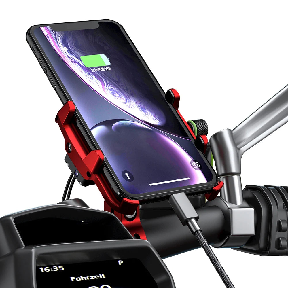 Porte-téléphonie de moto avec QC3.0 3A USB Chargeur rapide Motorcycle de moto supporte pour iPhone 13 12 XS Max Samsung S10 S9