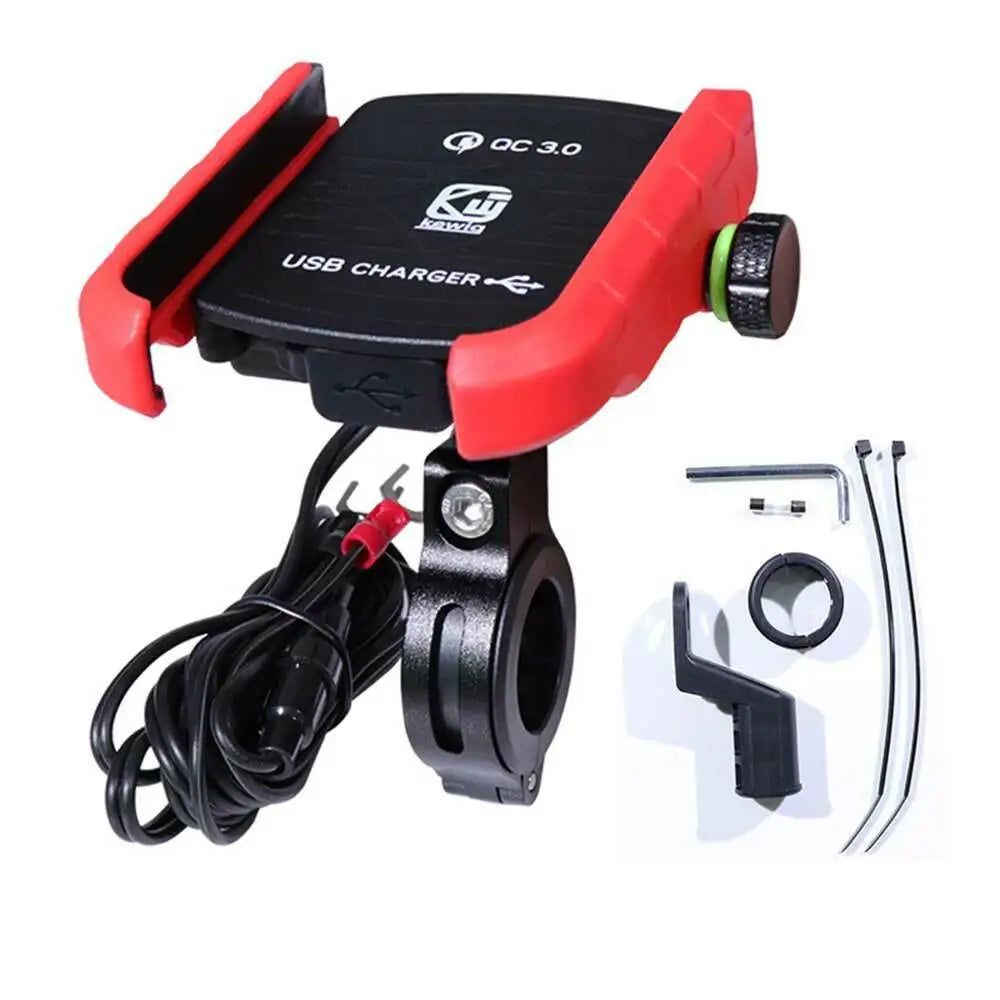 Motorcycle Bicycle Phone Portez avec USB Charger Bracket Fast Grodbar pour la voiture GPS Motorbike Stop pour un téléphone mobile de 3,5 à 7 pouces