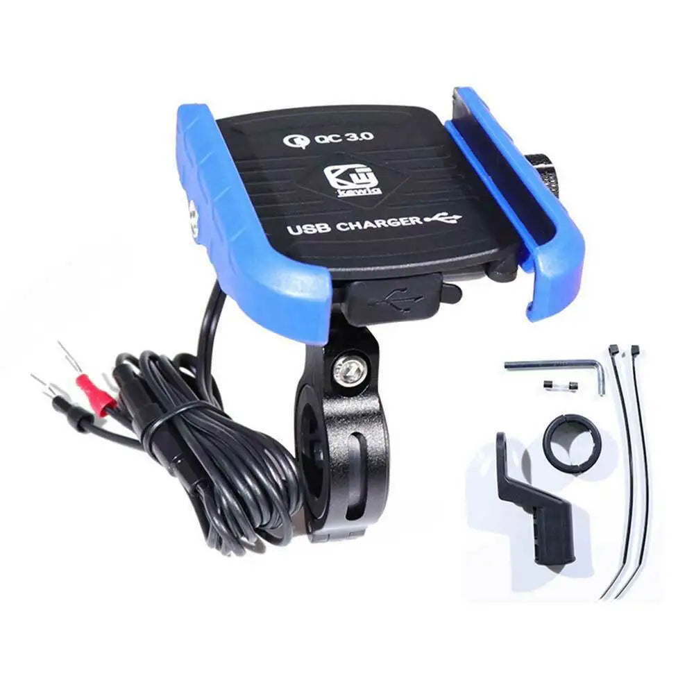 Motorcycle Bicycle Phone Portez avec USB Charger Bracket Fast Grodbar pour la voiture GPS Motorbike Stop pour un téléphone mobile de 3,5 à 7 pouces