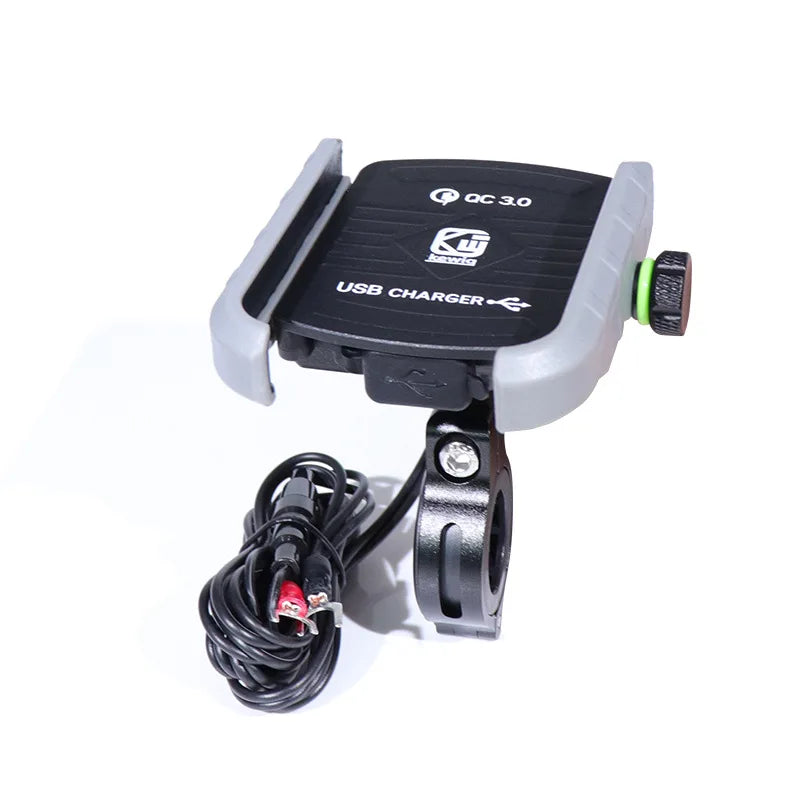 Motorcycle Bicycle Phone Portez avec USB Charger Bracket Fast Grodbar pour la voiture GPS Motorbike Stop pour un téléphone mobile de 3,5 à 7 pouces