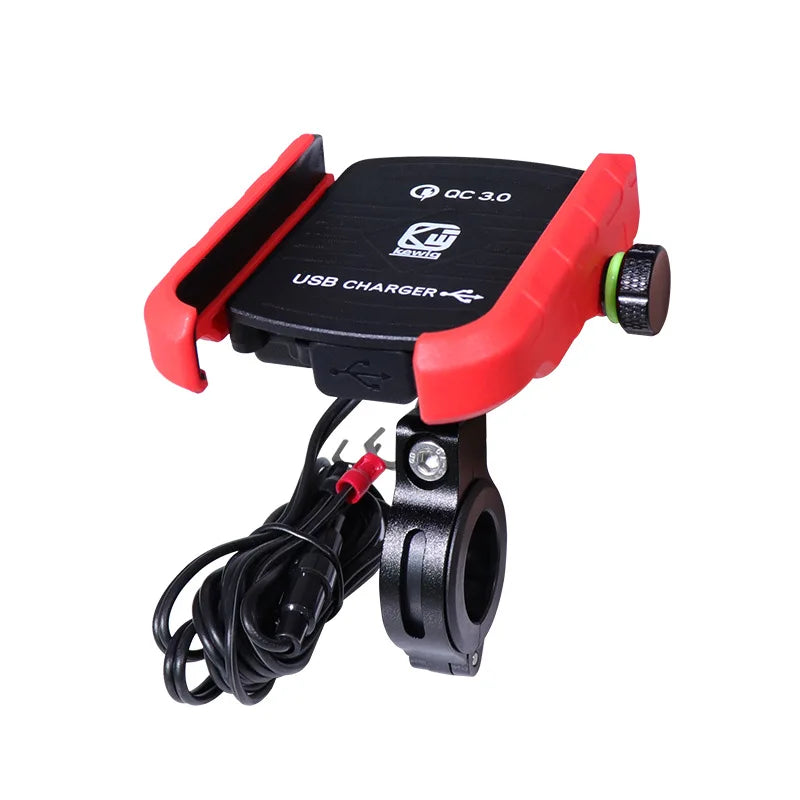 Motorcycle Bicycle Phone Portez avec USB Charger Bracket Fast Grodbar pour la voiture GPS Motorbike Stop pour un téléphone mobile de 3,5 à 7 pouces