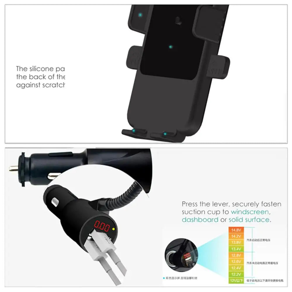 Double USB Smart Fast Charger Car Car Wireless Charge Universal Navigation Navigation Mobile Phone Bracket Stand pour iPhone Samsung Huaw