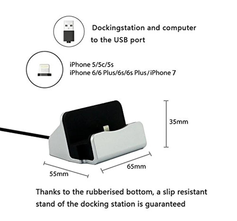 Stand de charge iOS de la station de quai pour Apple iPhone 11 Pro Max xs xr x 7 8 6s Plus Dockingstation Phone Agardage USB CHARGER HOLDER