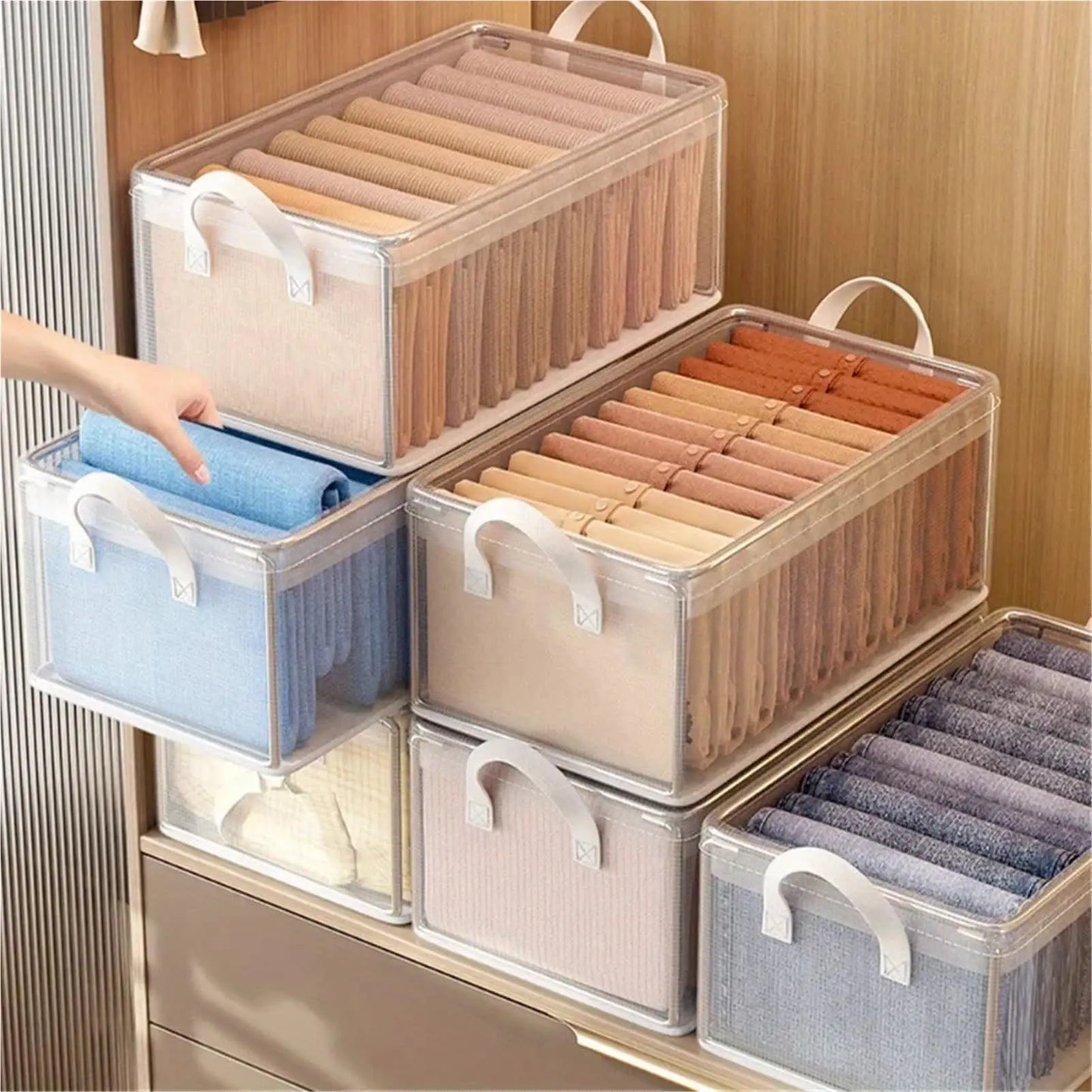 Boîte de rangement de vêtements pliables avec cadre en acier utilisé dans la garde-robe pour les vêtements et les pantalons et les paniers d'étagère d'organisation