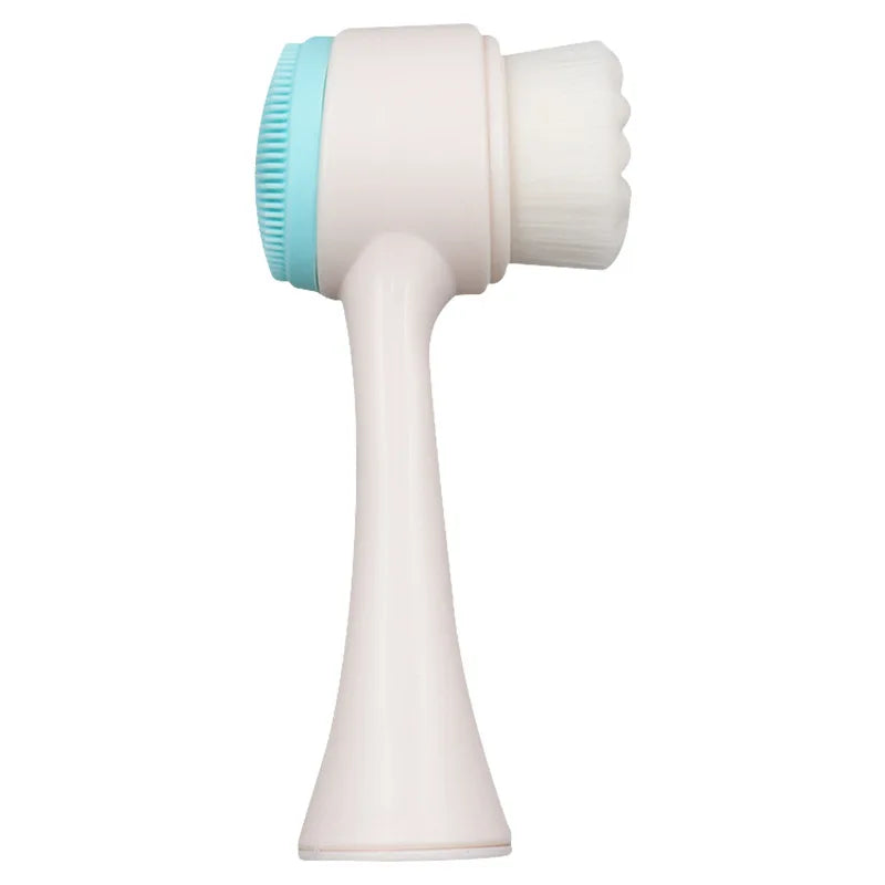 Nettoyage en profondeur 3D Handheld Gentle Silicone Face Nettoyant Brosse Exfoliator à double face