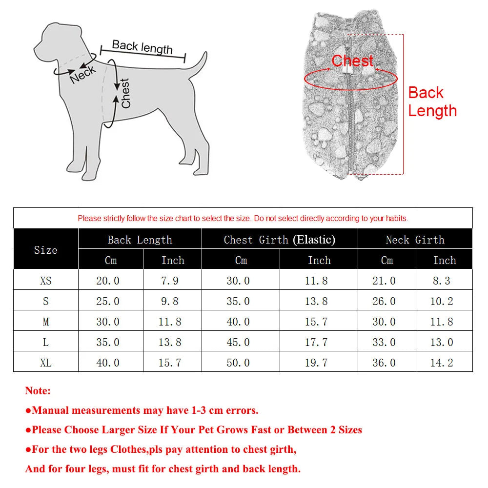 Autumn Winter Puppy Jacket Soft Fleece Clothes For Small Dogs Overalls Cute Paw Print Chihuahua Coat Yorkshire Vest Pet Costume