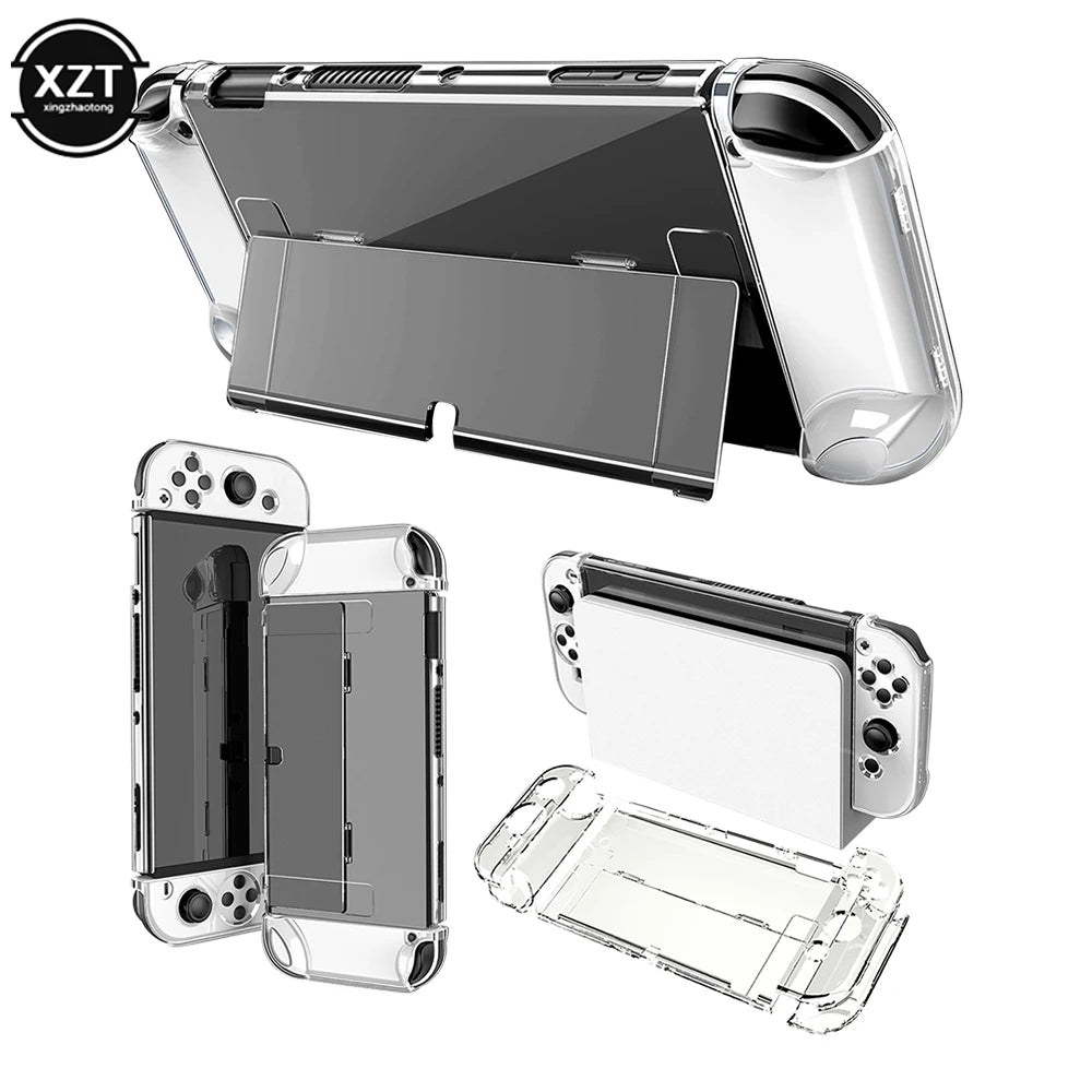 Clear Case Crystal Protect Shell for Nintendo Switch OLED Transparent Hard Case Cover dockable for Switch OLED Console Accessory
