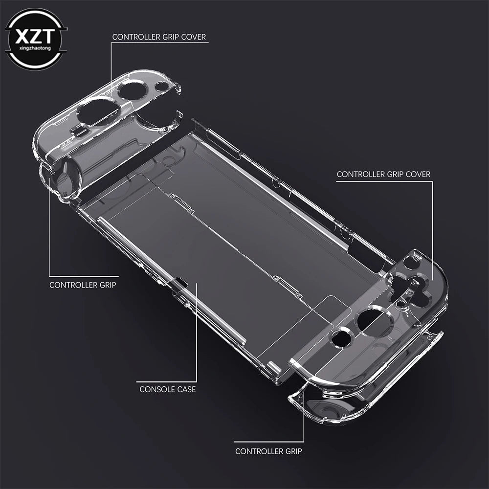 Clear Case Crystal Protect Shell for Nintendo Switch OLED Transparent Hard Case Cover dockable for Switch OLED Console Accessory