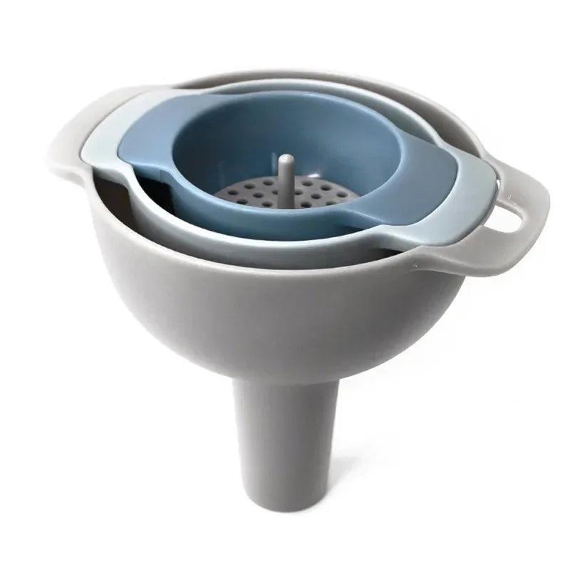 Versatile 4-in-1 Funnel Set - Food-Grade, BPA-Free, with Strainer for Easy Bottle Filling and Kitchen Use