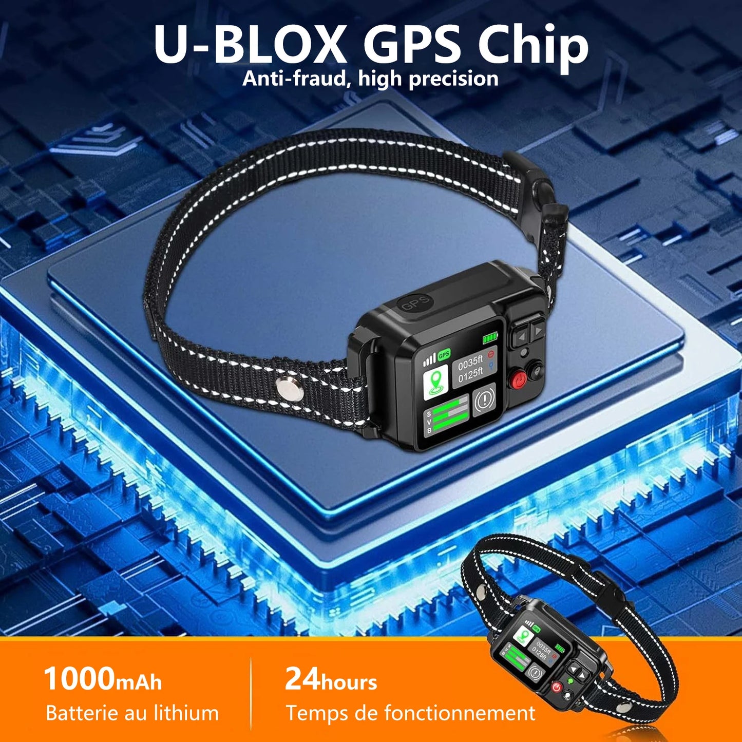 Système de clôture de chien sans fil GPS - Electric Dog Escome avec GPS Electric Satellite Technology, Pet Fencing System Plage 15 ~ 200