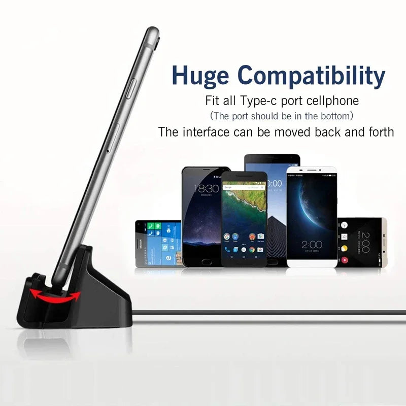 Type C USB Dock Charger Téléphone Porte-iphone 15 14 13 12 11 Pro Max Samsung S24 S23 Cradle Dock Dock Station Stand de charge