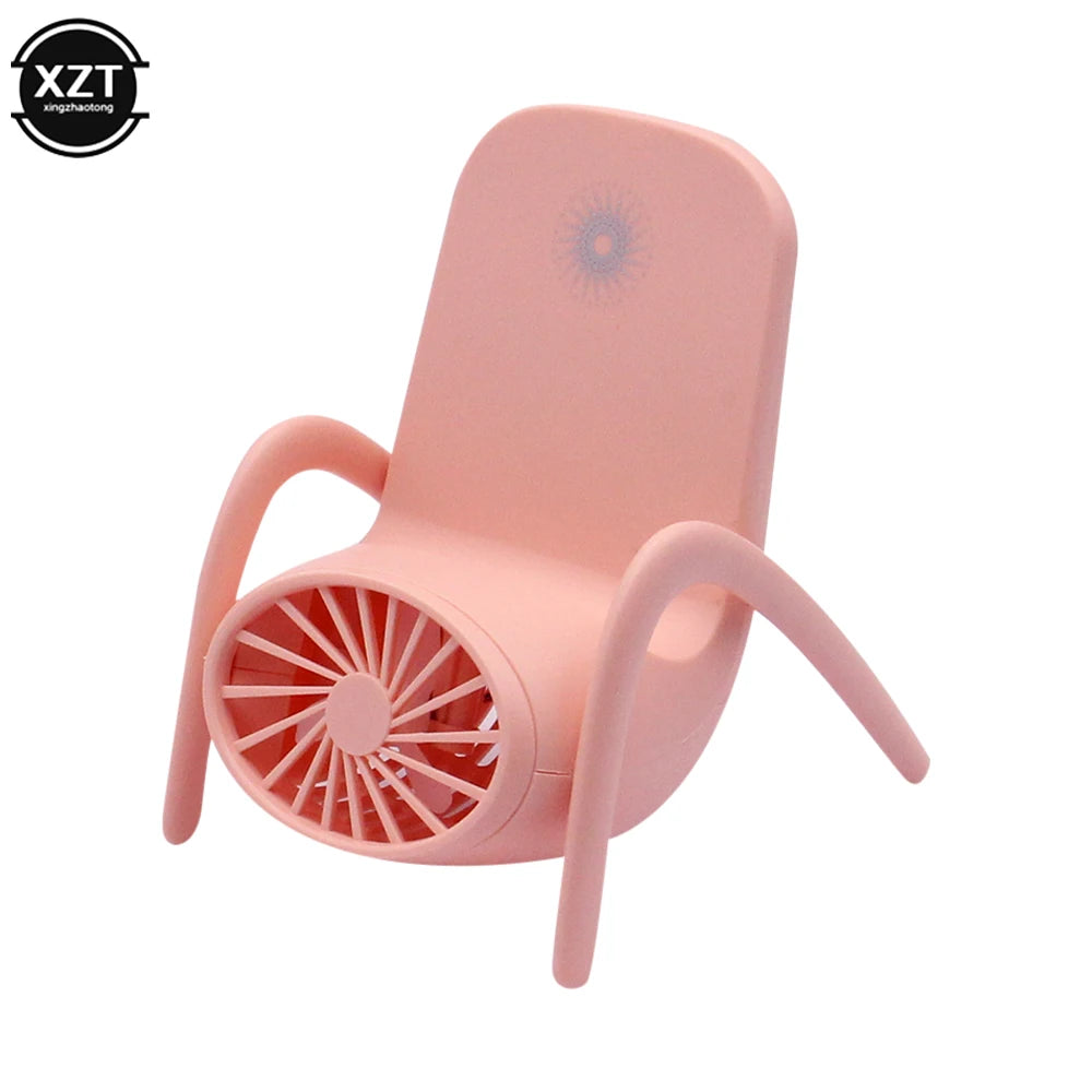 2022 Nouveau support de téléphone Small ventilateur avec lampe respiratoire Mini Mini Chaise de charge USB Ventilateur portable avec porte-téléphonie