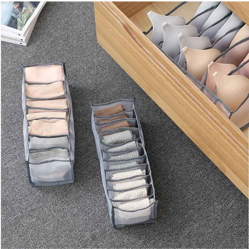 6/7/11 Boîtes de rangement des sous-vêtements, armoire à chaussettes de sous-vêtements à domicile, partition de maillage et boîte de tri de tissu de style tissu de style tissu et boîte