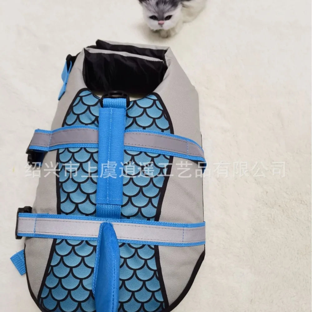 Shark Dog Life Jacket Enhanced Buoyancy Small Dogs Swimming Clothes Safety Vest with Handle for Medium Large Dogs Surfing