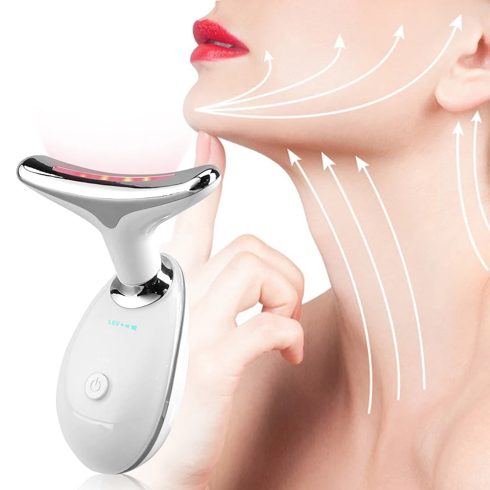 Neck Beauty Device 3/7 modes légers de la peau serrage et outil de levage Masseur de visage électrique portable pour les soins de la peau