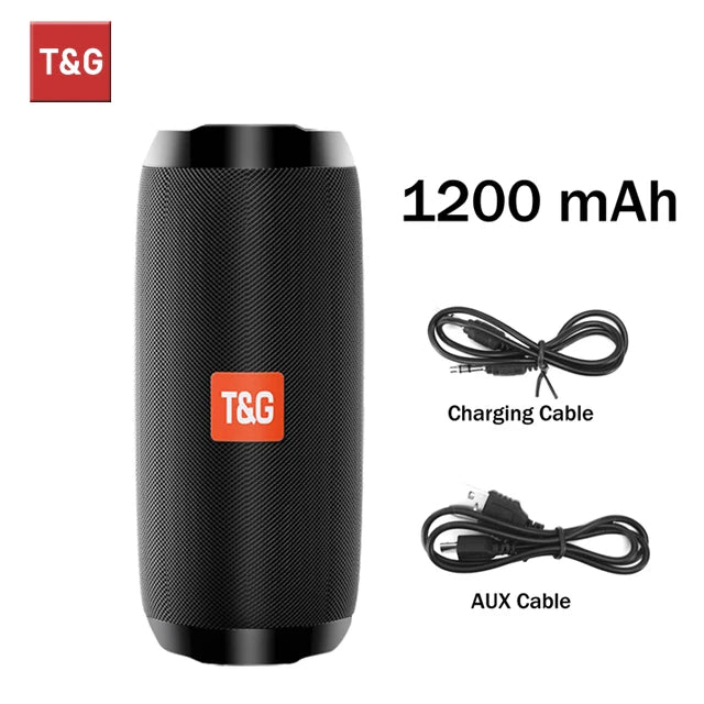 Haut-parleur Bluetooth T&G TG117 TWS Portable Boîte de son imperméable haut-parleur en plein air en extérieur en plein air enjambé les haut-parleurs de surround Poutenir la radio FM TF