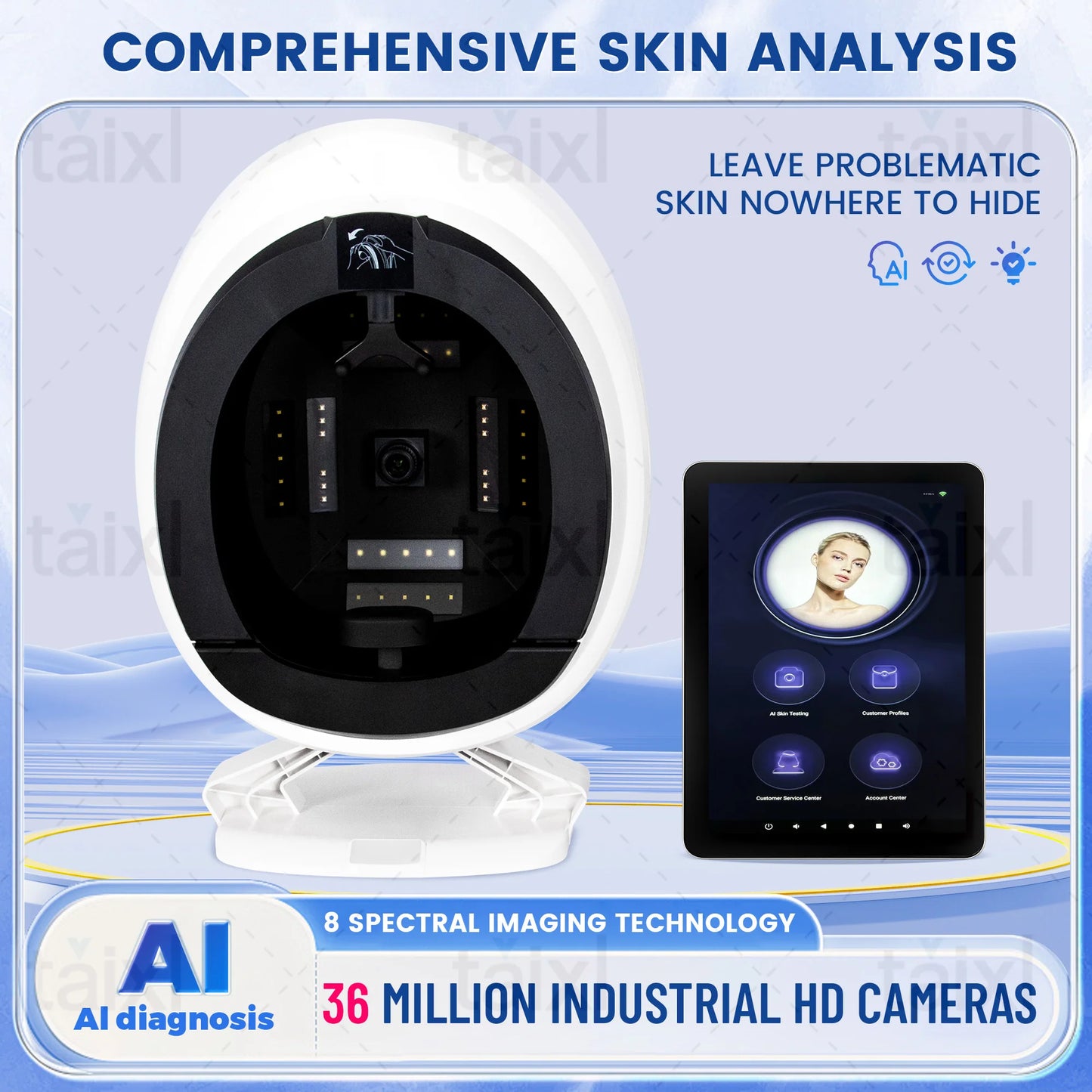 Aesthésie faciale Scanner de visage 3D Scanner de visage Appareil d'analyse de la peau Face Analyseur de peau Analyse de la peau Machine
