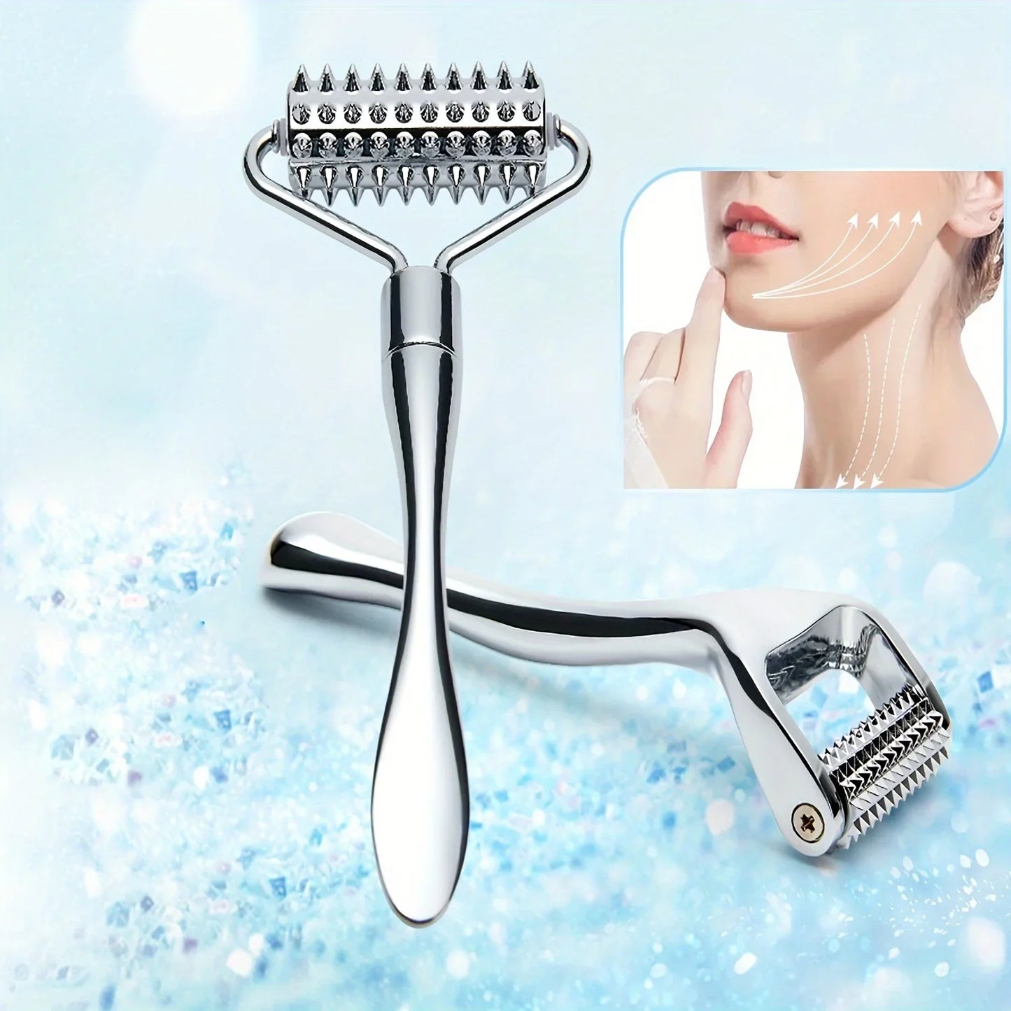 Masseur pour le visage Full Body Beauty Spa Skin Care Tools Acupressure Masser en acier inoxydable Massage du visage Rouleau Gua Sha Tool