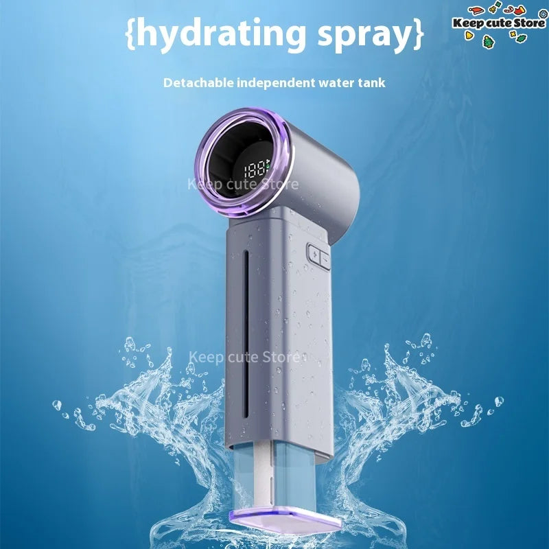 GF04 Handheld Fan 2025 New Humidifier Portable Air Cooler USB Rechargeable Mini Cooling Device For Home Office Outdoor HyperChil