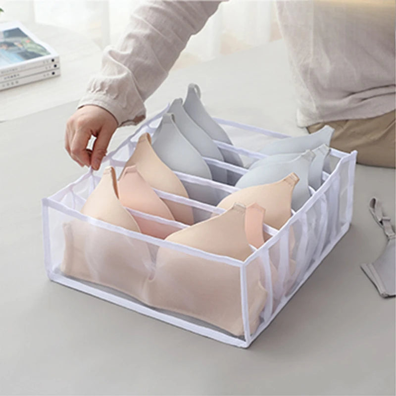 6/7/11 Boîtes de rangement des sous-vêtements, armoire à chaussettes de sous-vêtements à domicile, partition de maillage et boîte de tri de tissu de style tissu de style tissu et boîte