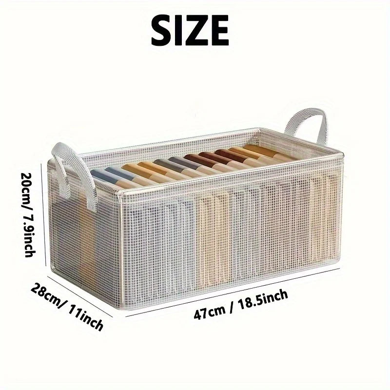 Organisateur de placard empilable avec boîte de rangement en tissu de poignée sur des paniers à cadre en acier Conteneurs pour l'organisation à domicile