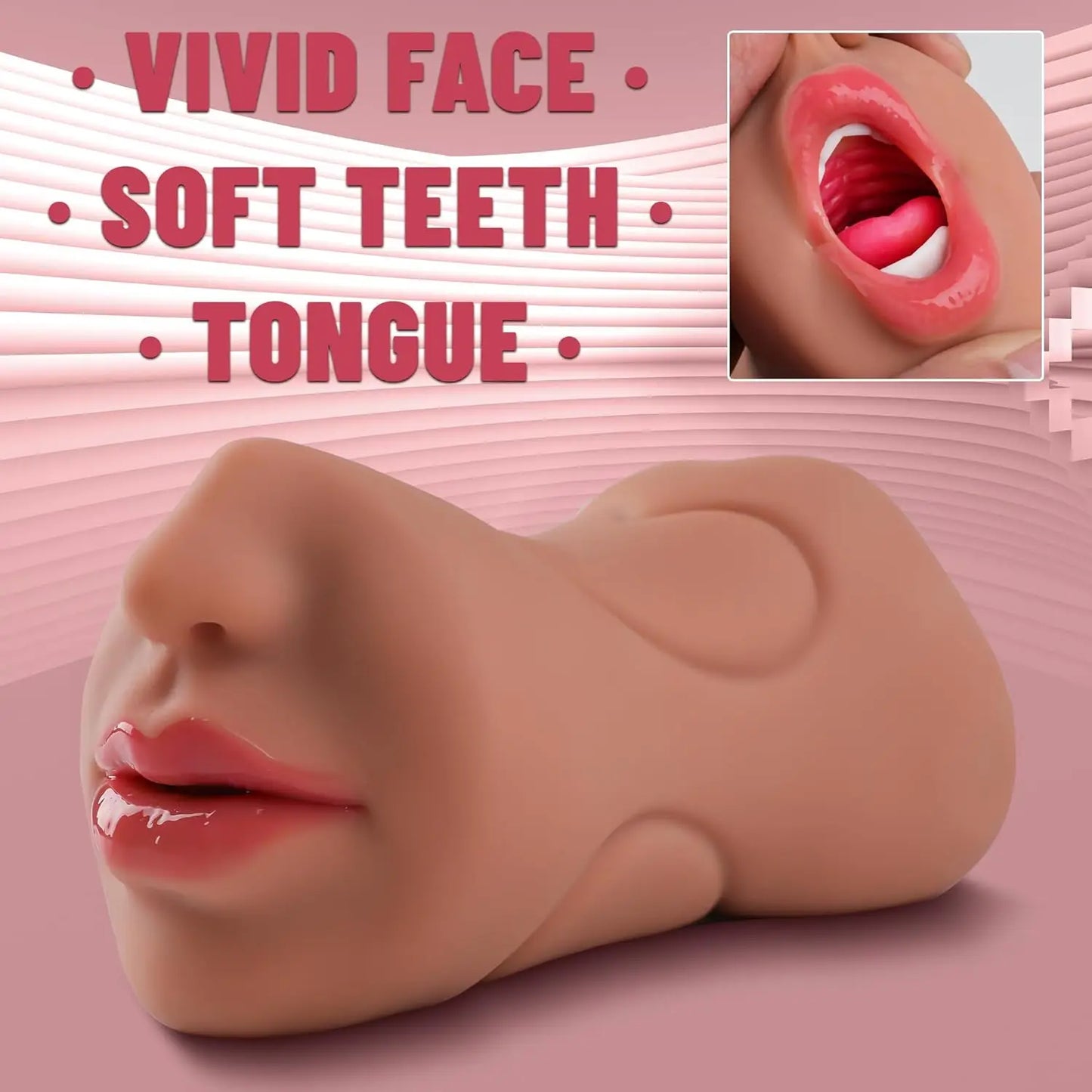 3IN1 Band dents bouche Vagin anal plug masturbator mâle tasse de gorge profonde Silicone Dildo déplace la masturbation plaisir Toys for Men