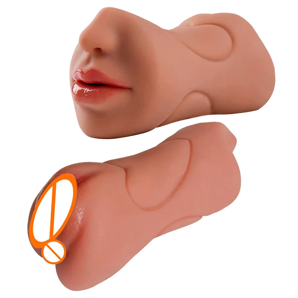 3IN1 Band dents bouche Vagin anal plug masturbator mâle tasse de gorge profonde Silicone Dildo déplace la masturbation plaisir Toys for Men