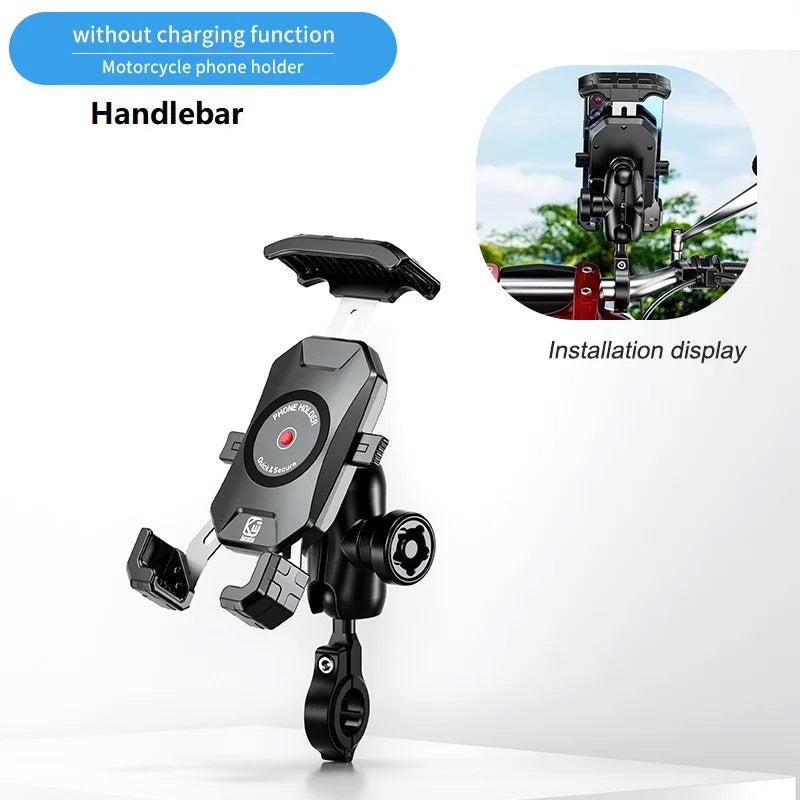 Support de téléphone pour moto 12 V, chargeur rapide USB C PD 20 W, chargeur sans fil 15 W, support pour vélo 4.07.0" Téléphone portable