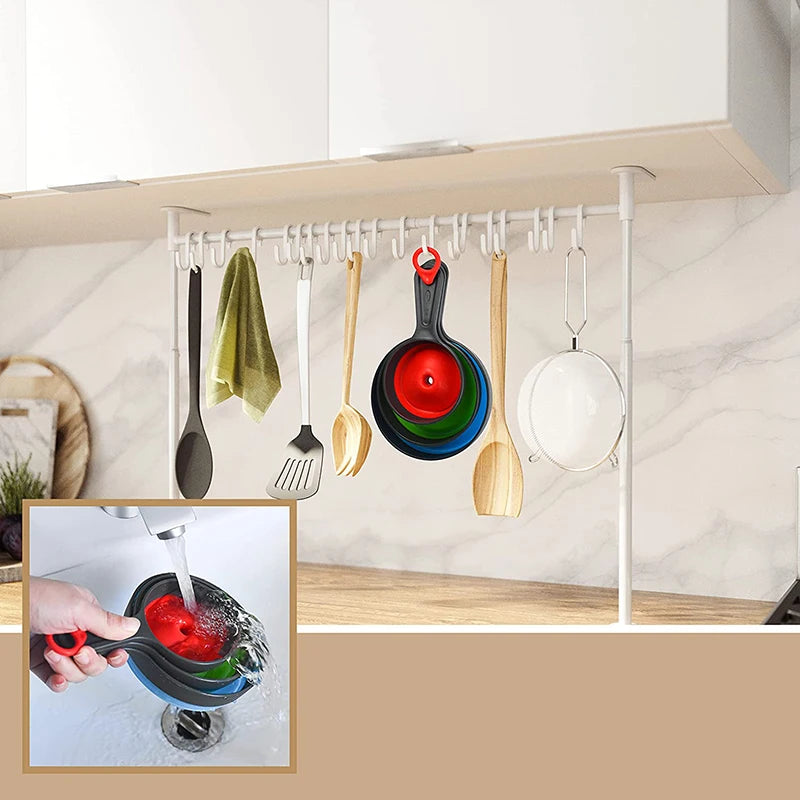 3Pcs/Set With 3 Size Kitchen Funnel Silicone Folding Telescopic Funne Powder Liquid Wide Mouth Jam Funnel Kitchen Utensils