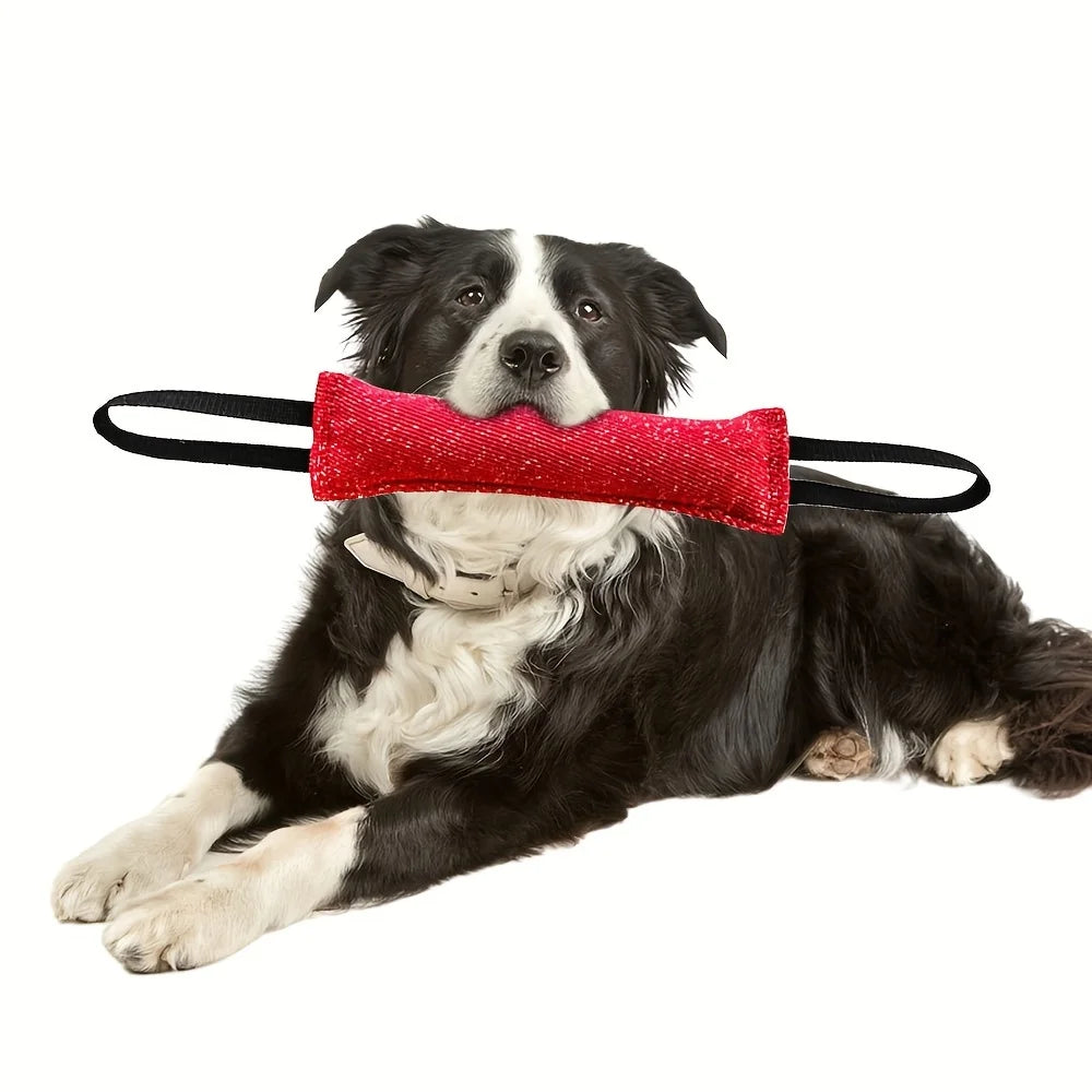 Dog Training Bite Stick Double Handle Interactive Toy Teeth Grinding Dog Training Stick Pet Dog Training Jute Sleeve Dog Toys