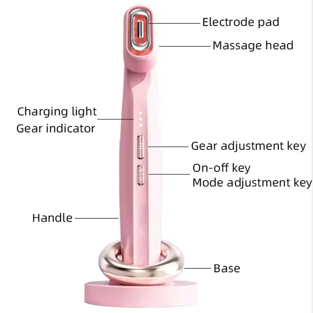 360 ° Face Eey Beauty Care Device Microcurrent 4 in1 Bleu rouge Light Facial Louting Wand Eye Massageur Skin Restanding Anti Wrinkle