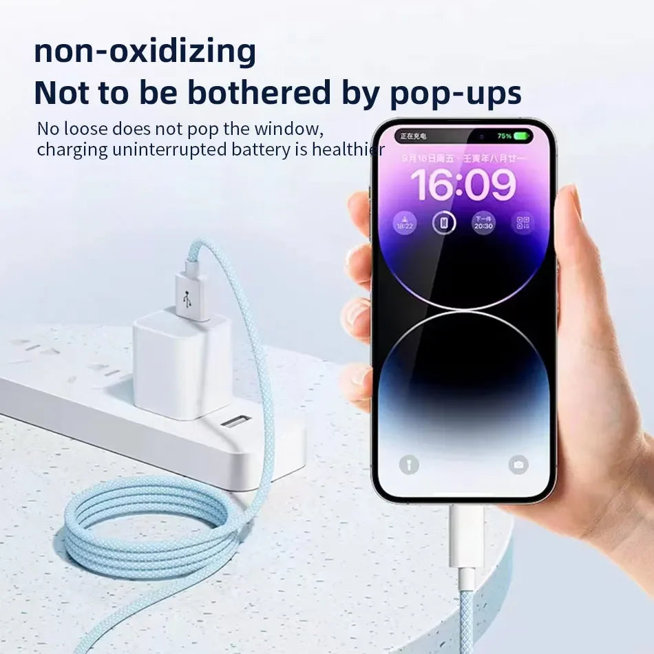 1,2m/2m/3m 66W 3 en 1 Câble de charge rapide 2 en 1 Câble USB de type C 6A Données Câble du chargeur rapide pour Huawei Xiaomi Samsung