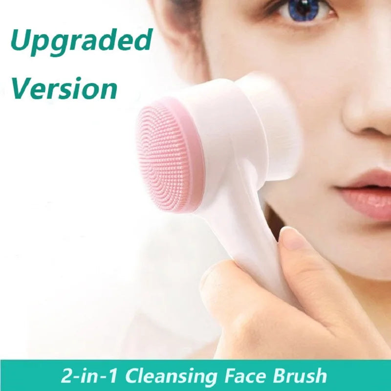 Nettoyage en profondeur 3D Handheld Gentle Silicone Face Nettoyant Brosse Exfoliator à double face
