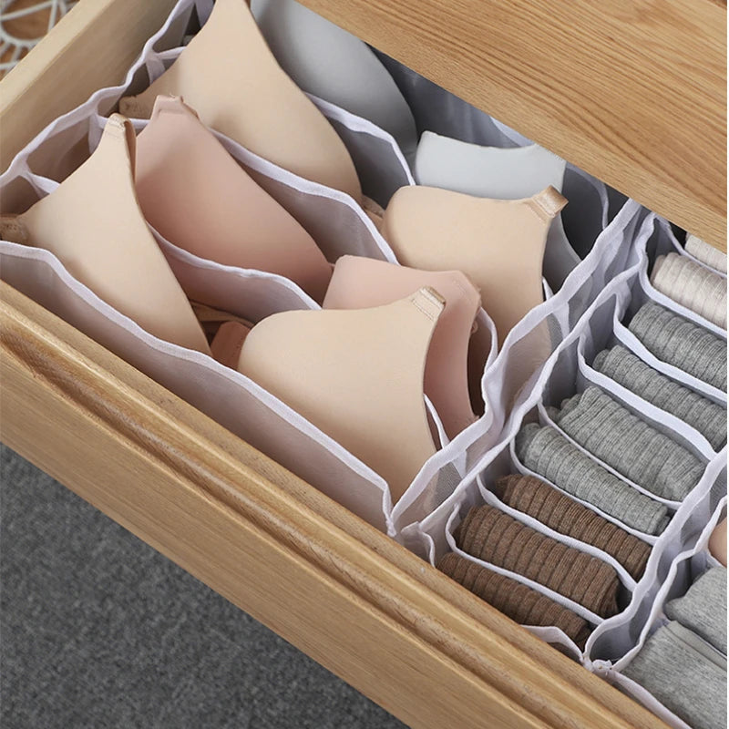 6/7/11 Boîtes de rangement des sous-vêtements, armoire à chaussettes de sous-vêtements à domicile, partition de maillage et boîte de tri de tissu de style tissu de style tissu et boîte