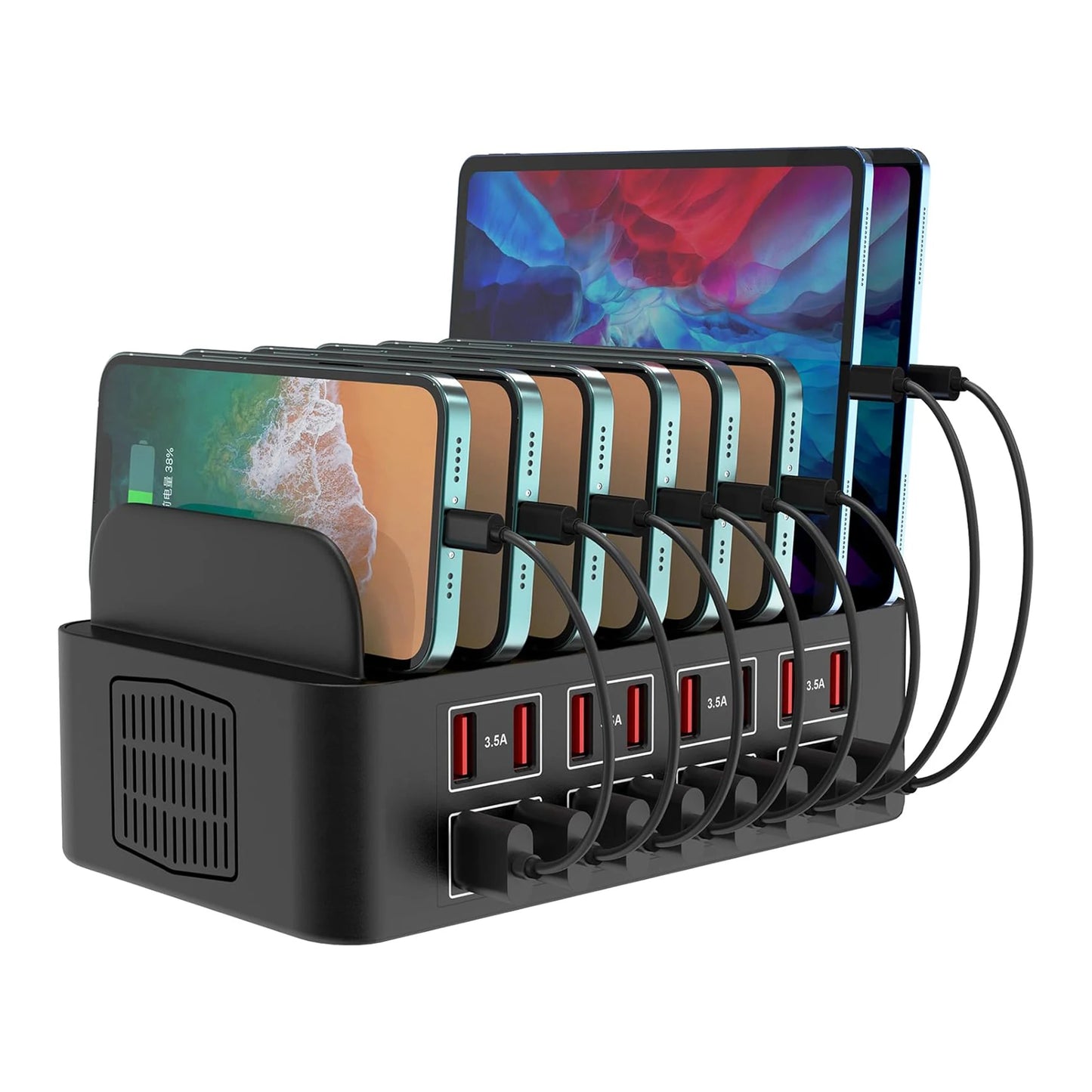 150W Universal Multi USB Charger 16 Port 3.5A USB Fast Charging Station Stand pour iPad iPhone 14 13 Samsung S22 Xiaomi Tablet