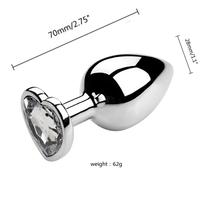 S/m/l plug anal métal toys sexe adulte pour femmes hommes cristales érotiques stimulateur de bouche de cul masseur de la prostate bien