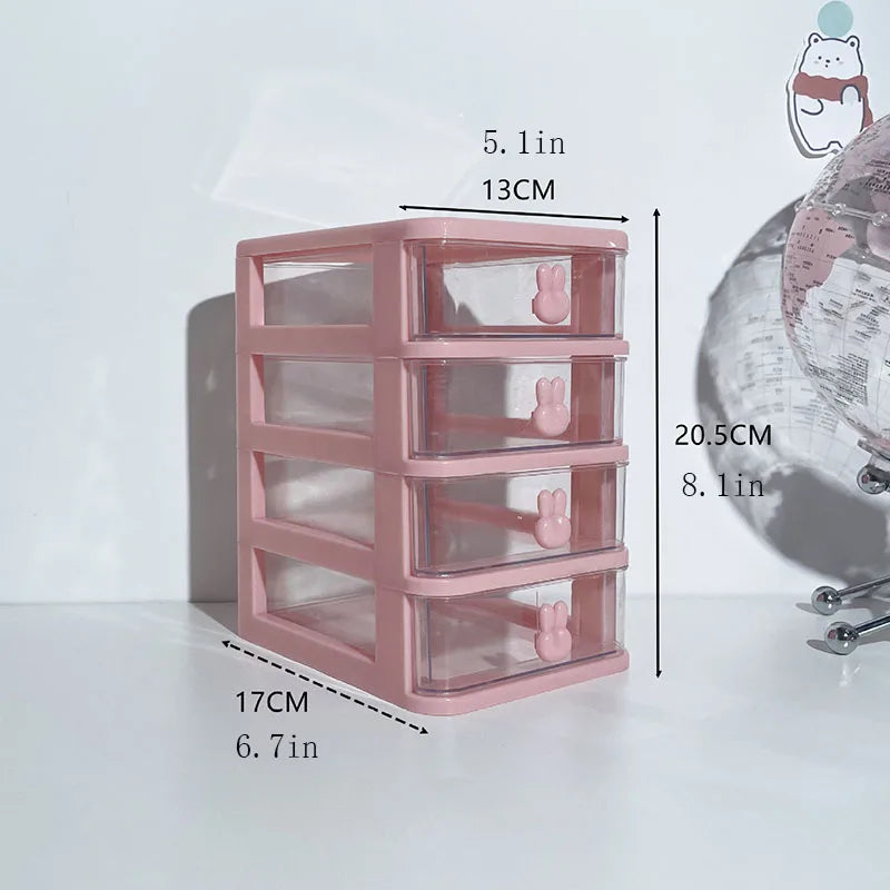 Multifunctional Desktop Storage Drawer Box with Pen Holder and Hair Accessories Storage Rack, Multi-layer Jewelry Box