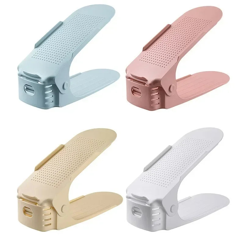 10pcs Shoe Spacker Slots réglables Slots Organisateur Chaussures Slots Space Saver Double Deck Rack Stept pour l'organisation du placard chaud