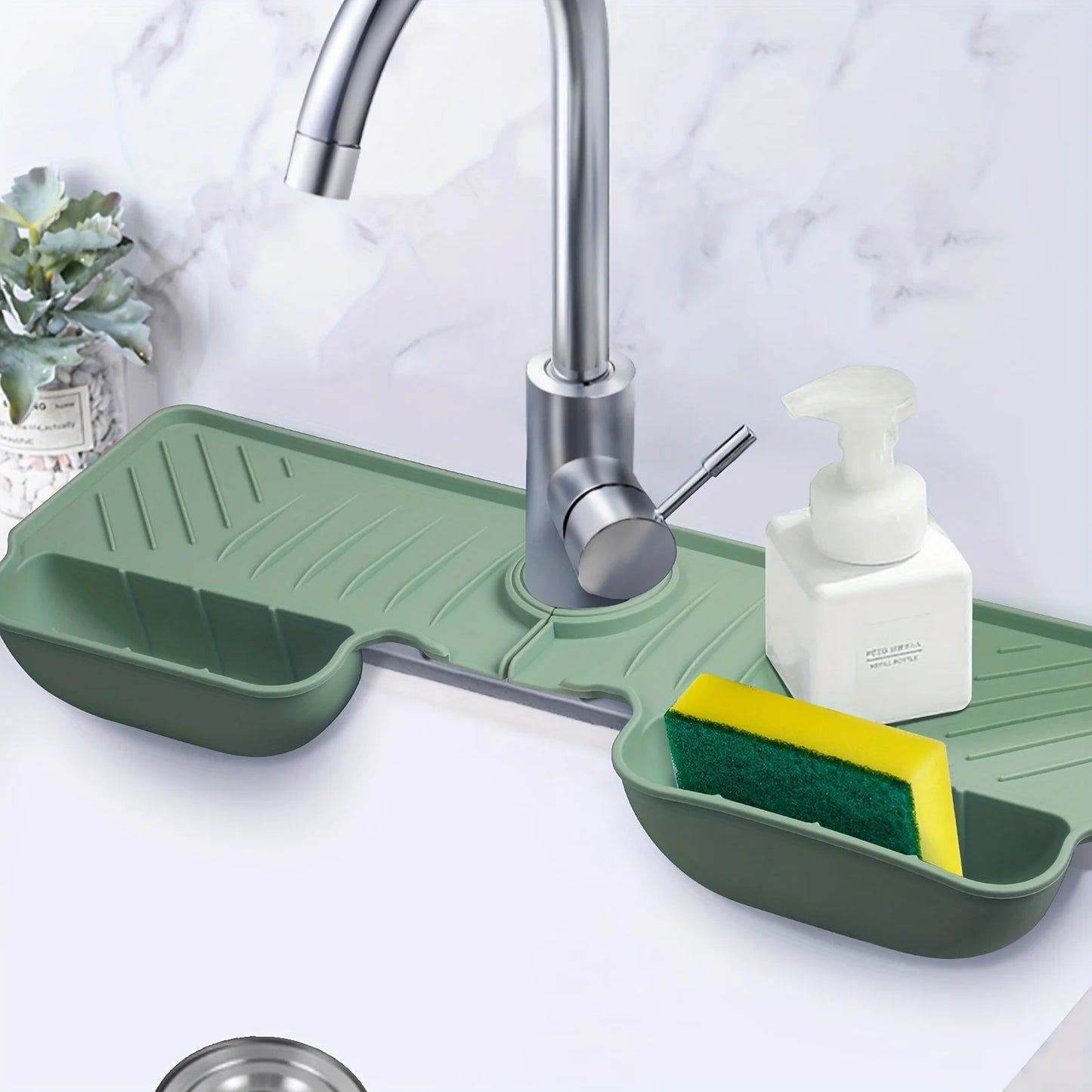Silicone Sink Splash Guard Waterproof And Mildew-Proof Mat Draining Organization Plate For Kitchen Sink Storage Accessory Tools