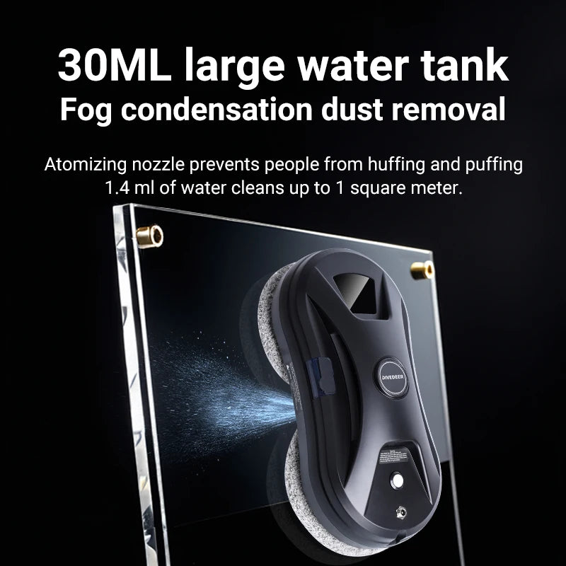 Diviser la fenêtre de pulvérisation automatique de la maison blanche/noire Nettoyage Robot Intelligent Wipe Single Spray Spray High-Hise Large Area Fenêtre