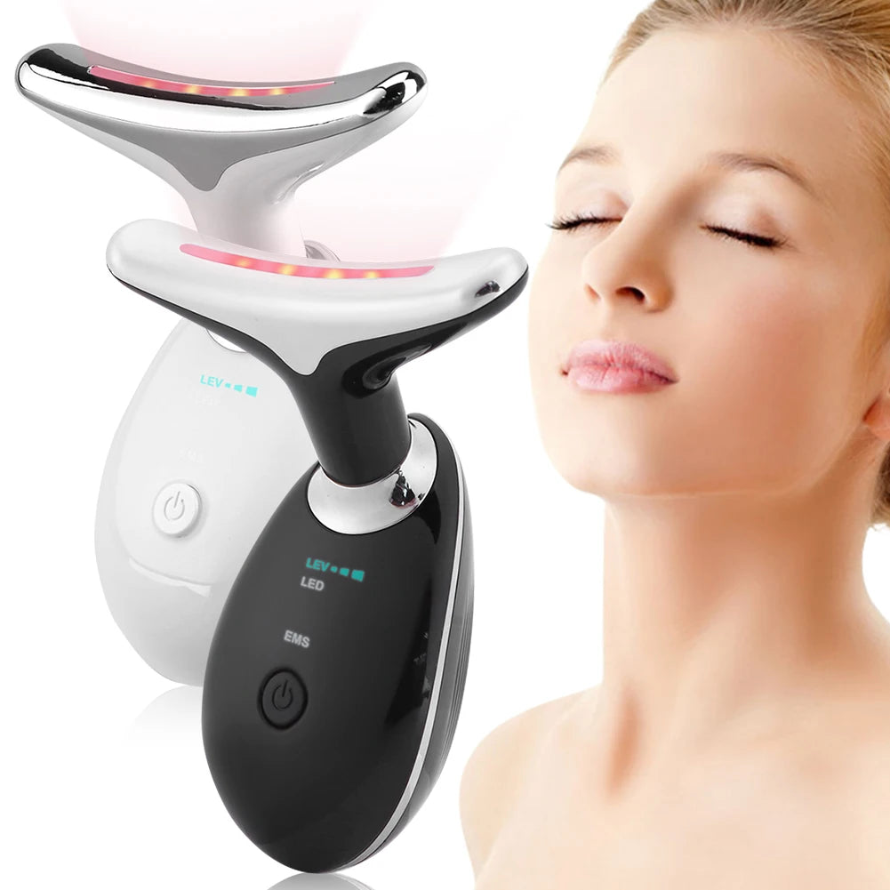 Neck Beauty Device 3/7 modes légers de la peau serrage et outil de levage Masseur de visage électrique portable pour les soins de la peau