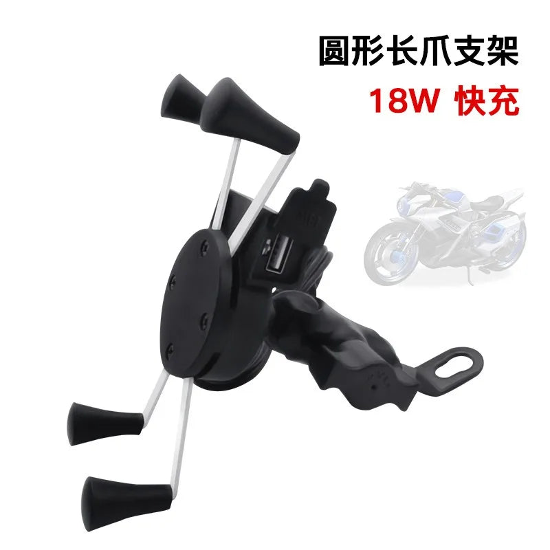 Porte-téléphone à vélo pour moto Universal Mobile Cell Telephone Bike Grodbar Clip GPS Stand avec support de chargeur USB