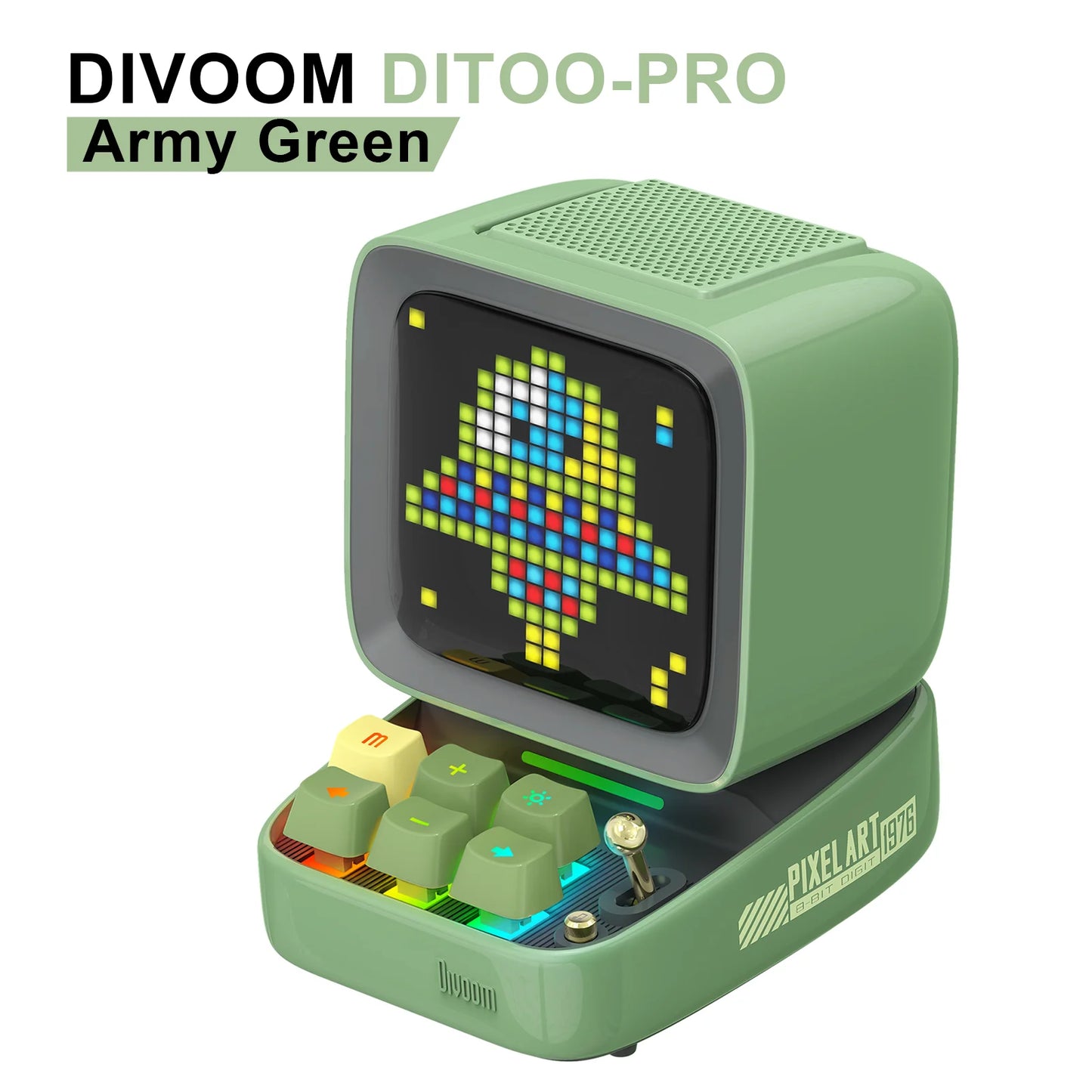 DIVOOM DITOO-PRO RETRO PIXEL ART BLUETOOTH PORTABLE ALARME ALARME CHARGE DIY LED Display, mignon décoration de lumière à la maison cadeau mignon