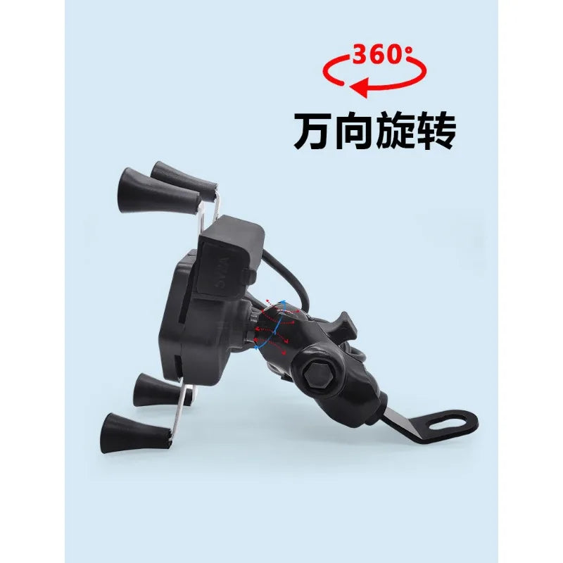 Porte-téléphone à vélo pour moto Universal Mobile Cell Telephone Bike Grodbar Clip GPS Stand avec support de chargeur USB