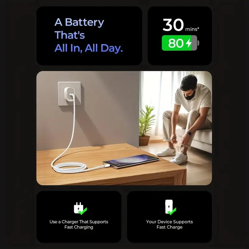 Câble de chargeur rapide PD 60W USB C pour Apple iPhone 15 Pro Max 15 Pro 15 Puls USB-C tissage de charge de charge