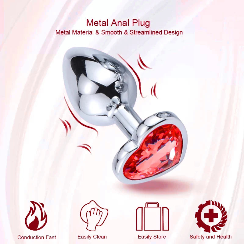 S/m/l plug anal métal toys sexe adulte pour femmes hommes cristales érotiques stimulateur de bouche de cul masseur de la prostate bien