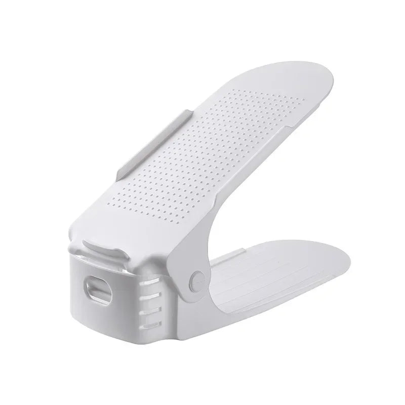 10pcs Shoe Spacker Slots réglables Slots Organisateur Chaussures Slots Space Saver Double Deck Rack Stept pour l'organisation du placard chaud
