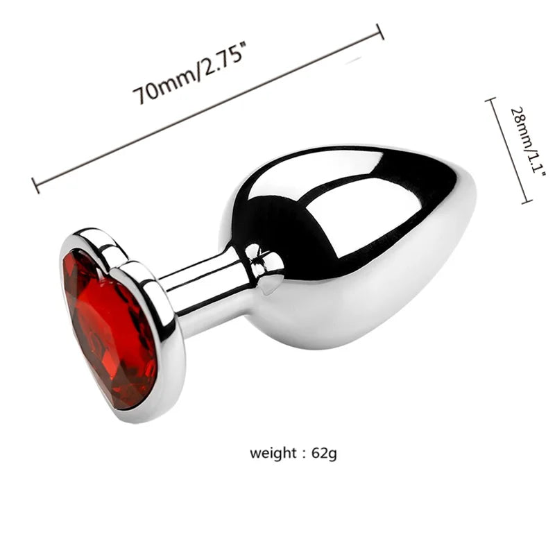 S/m/l plug anal métal toys sexe adulte pour femmes hommes cristales érotiques stimulateur de bouche de cul masseur de la prostate bien
