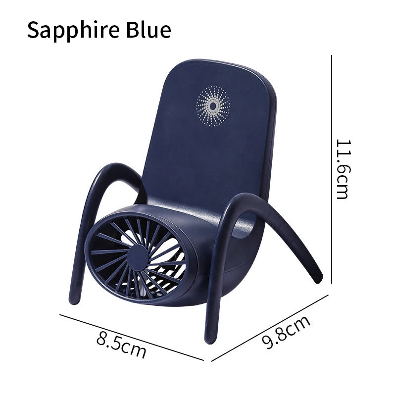 2022 New Mini USB Cartoon Charging Mini Desktop Fan Phone Holder Bracket With Breathing Light